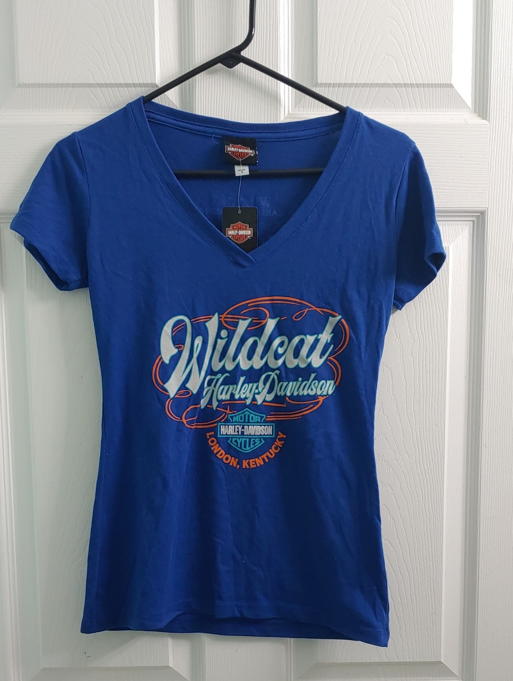 Harley Davidson T Shirt Women's S NWT Royal Blue Slim Fit Tee